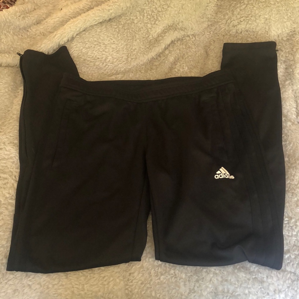 All black adidas warm up sweats size medium